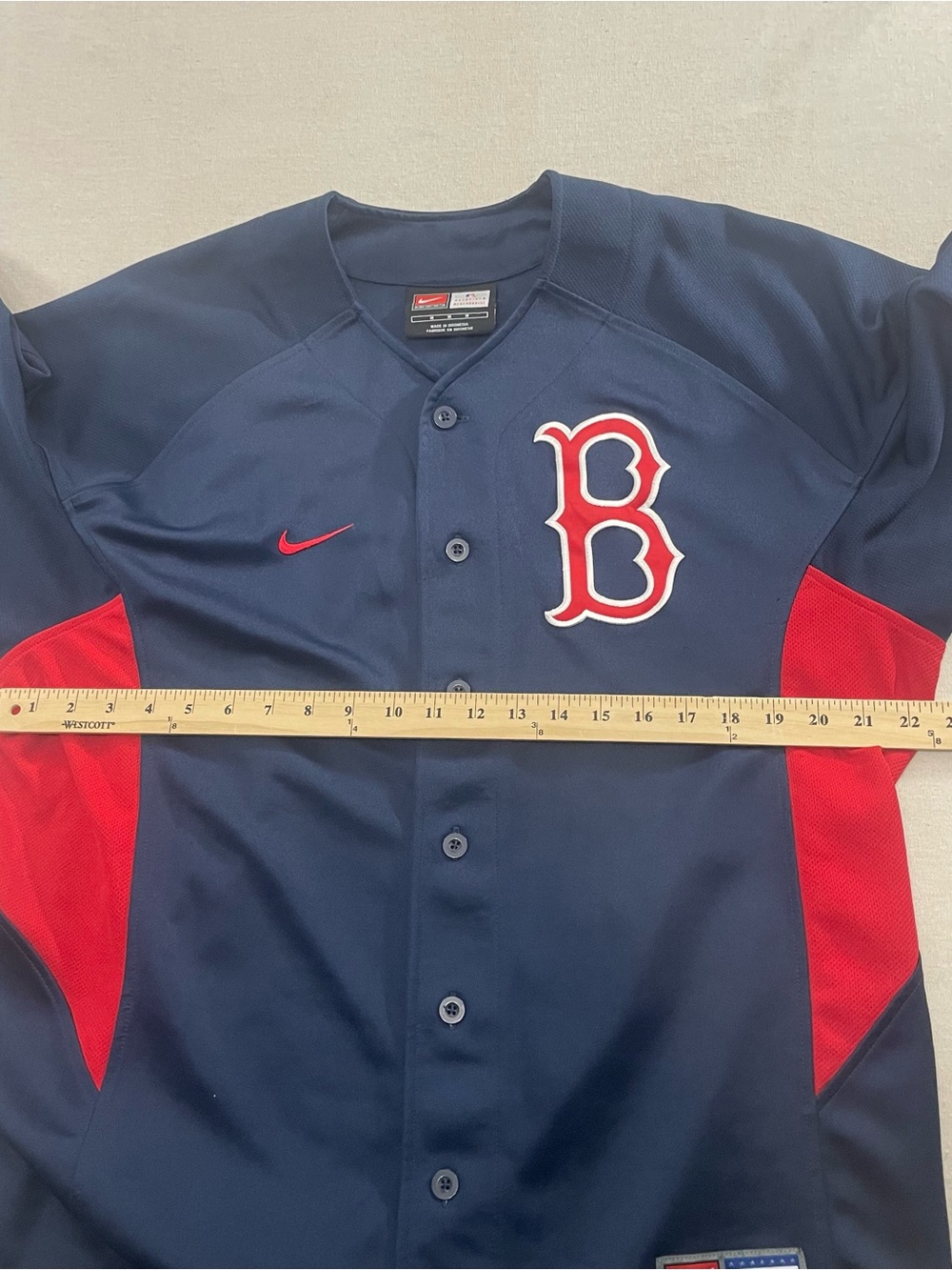 Vintage Boston Red Sox Jersey Men's M Team Nike Blue American Patch Stitched - Picture 10 of 12
